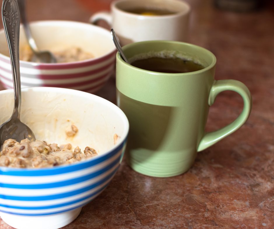 Breakfast table setting